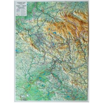 Kartografie HP Jizerské hory a Český ráj - nástěnná plastická mapa Varianta: bez rámu, Provedení: plastická mapa