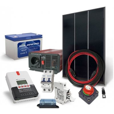 SOLARFAM 04280339 sestava ostrovní 180Wp 12V baterie 100Ah měnič 230VAC 600W – Zbozi.Blesk.cz