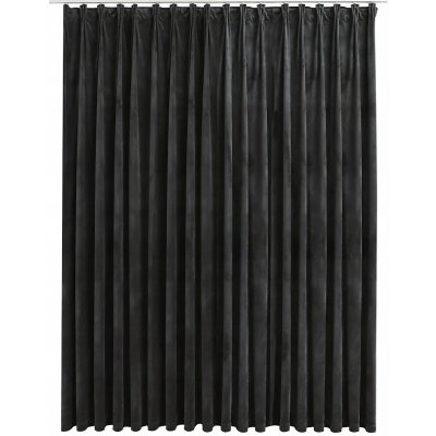 Sametový Závěs Antracitový 290x245 cm s Kovovými Háčky – Hledejceny.cz