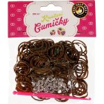 Loom Bands pletací gumičky tmavě hnědé 200ks + háček – Hledejceny.cz