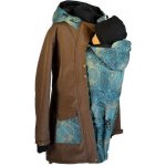 Shara softshellový kabát zimní vsadka se vzorem přední nošení hnědá žíhaná/modro zlatá obloha – Zboží Mobilmania