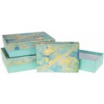 Dárkové krabičky LUX 1 ks – mramorově tyrkysové střední – Zboží Živě