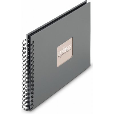 Hama album klasické spirálové FINE ART 28x24 cm, 50 stran, kamenná šedá, černé listy – Hledejceny.cz