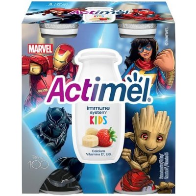 Actimel Kids Jahoda a Banán 4 x 100 g – Zboží Dáma
