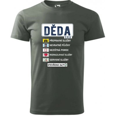 Děda sro služby klasické pánské tričko tmavá břidlice šedá se zeleným nádechem – Zboží Mobilmania
