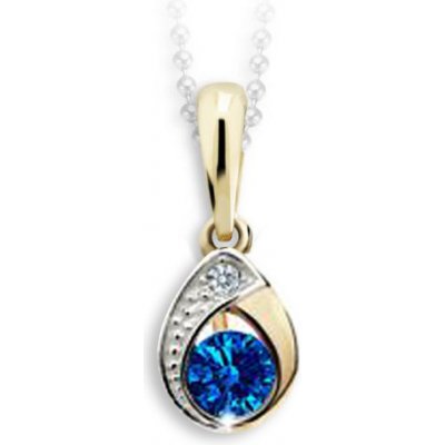 Gemmax Jewelry Zlatý přívěsek Cutie kapka C1898 Dark Blue žluto-bílé zlato GBPCT 00704 – Zboží Mobilmania