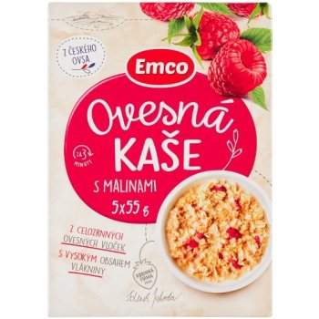 Emco Ovesná kaše s malinami 5 x 55 g