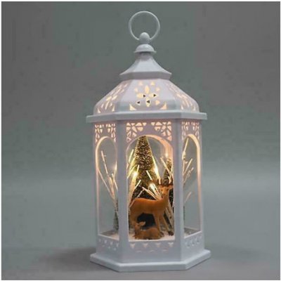 Eurolamp plastová bílá lucerna se stromy 18 x 15 x 33 cm 1 ks – Zbozi.Blesk.cz