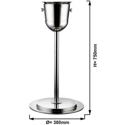 G.Gastro D9784800 Chladicí nádoba na víno šampaňské ve stojanu nerezová ocel Ø 380 mm výška 750 mm chrom – Zboží Mobilmania