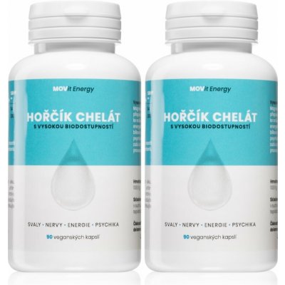 MOVit Energy Hořčík B6 Chelát 100 mg 2 x 90 kapslí – Hledejceny.cz