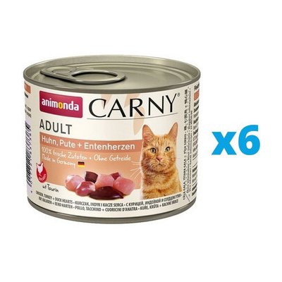 Carny Adult kuře krůta kachní srdce 6 x 200 g