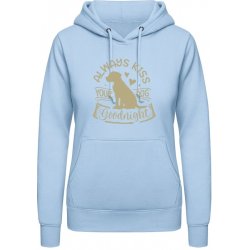 AWDis Hoodie mikina Design Always kiss your dog Nebeská modrá