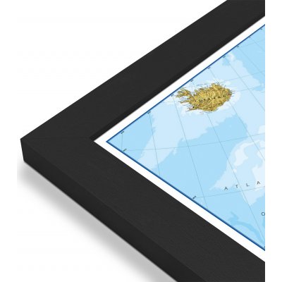 Maps International Evropa - nástěnná politická mapa 140 x 100 cm Varianta: mapa v dřevěném rámu, Provedení: Pegi černý – Zboží Mobilmania
