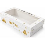 Cake star vánoční krabice zlato-bílá s laminací M 35x20x6cm – Hledejceny.cz