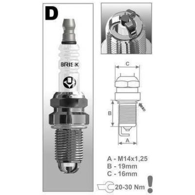 zapalovací svíčka Brisk DR15TC řada Extra – Zboží Mobilmania