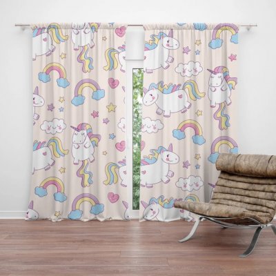 Sablio Závěs Jednorožci: 2ks 140x250cm – Hledejceny.cz