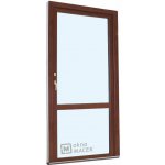 Kömmerling balkonové dveře 70 AD OS s příčkou levé ořech/ořech 90 x 230 cm oboustranná klika + FAB + hliníkový práh – Hledejceny.cz