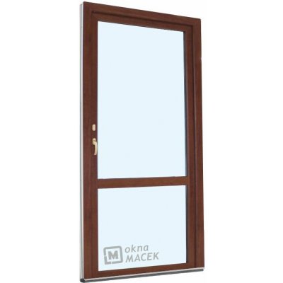 Kömmerling balkonové dveře 70 AD OS s příčkou levé ořech/ořech 90 x 230 cm oboustranná klika + FAB + hliníkový práh – Hledejceny.cz