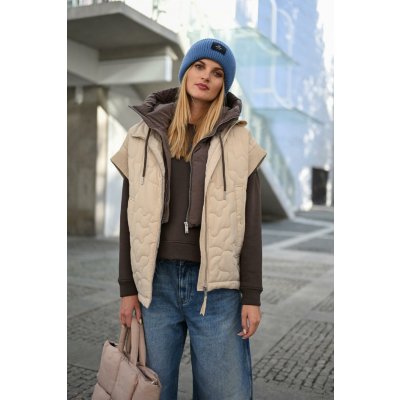 Rino Pelle prošívaná oversize vesta béžová – Hledejceny.cz