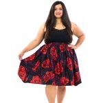 Himalife kolová sukně s kapsami Rosalie černá s červenou – Zboží Dáma