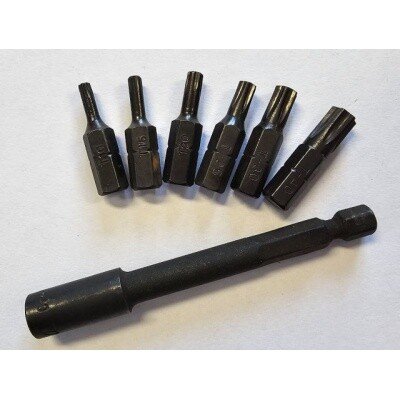 Sada bitů TORX TX 10,15,20,25,30,40 7 dílná s mechanickým nástavcem 46 1/4" B č.3 výprodej – Zboží Dáma