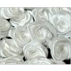 Svatební vývazek Saténové mini růžičky 15 mm - bílé