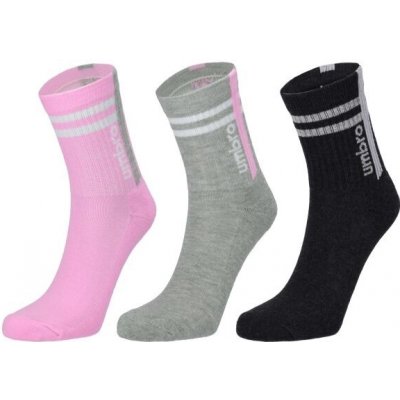 Umbro Striped Sports Socks Jnr 3 Pack dětské ponožky,šedá – Zboží Mobilmania
