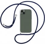 SES Průhledný silikonový ochranný se šňůrkou na krk pro Realme 8 4G tmavě modrá 14130 – Zboží Živě
