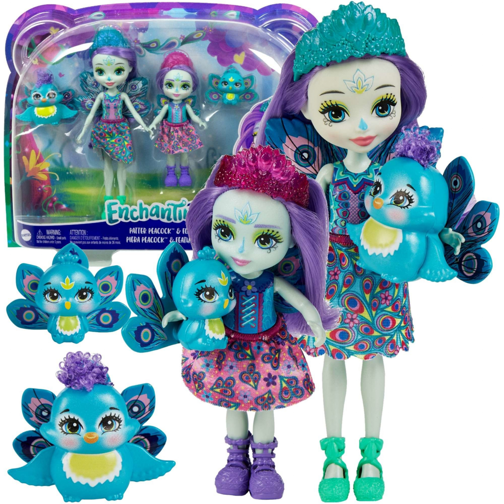 Mattel ENCHANTIMALS s mladší sestrou Patter Peacock