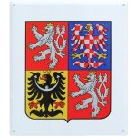 Český smalt Smaltovaná cedule Státní znak, 32 x 35 cm bílý podklad