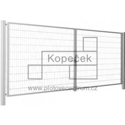 Dvoukřídlá brána BRAVO 2D pozinkovaná 3000/1000 mm | výplň svařovaný 2D panel – Zbozi.Blesk.cz