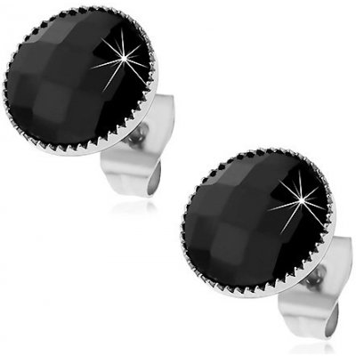 Šperky eshop z oceli černý kruh s broušeným povrchem a vroubkovaným lemem X02.03 – Zboží Mobilmania