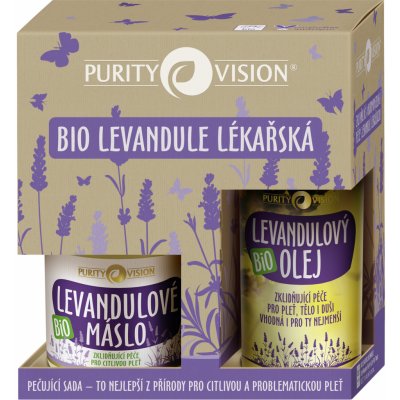 Purity Vision Lavender zklidňující olej s levandulí 100 ml + máslo s levandulí 120 ml dárková sada – Zboží Mobilmania