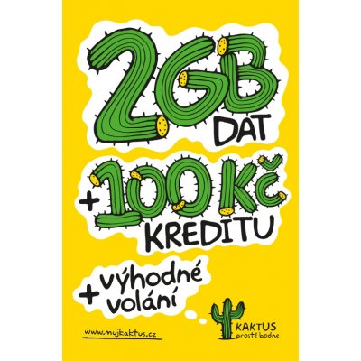 T-Mobile SIM karta KAKTUS 100 Kč + 2 GB – Hledejceny.cz