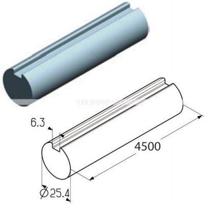 TSS-4500 - torzní hřídel - plná s drážkou pr. 25,4 mm – Zbozi.Blesk.cz