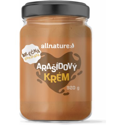 Allnature Arašídový krém s mléčnou čokoládou 920 g – Sleviste.cz