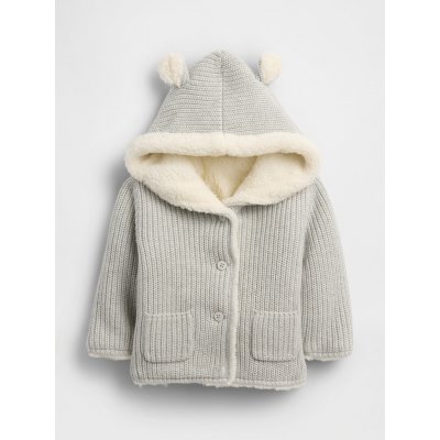 Gap Baby zateplený kardigan Šedá – Zboží Dáma
