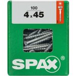 Spax Uni vrut zápust.hlava T-Star+ T20 4CUT část.závit Wirox 4 x 45 mm 100 ks – Hledejceny.cz