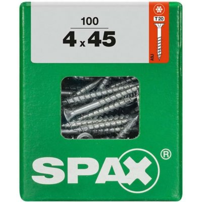 Spax Uni vrut zápust.hlava T-Star+ T20 4CUT část.závit Wirox 4 x 45 mm 100 ks – Hledejceny.cz