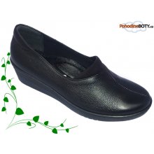 Aldex 1714 Dámské kožené mokasíny na klínku černé