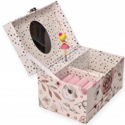 Hrací skříňka/šperkovnice Dívčí sny Nef krémová/růžová – Zboží Mobilmania