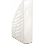 Stojan na časopisy, transparentní, bílý, plastový, 70 mm, DONAU – Sleviste.cz