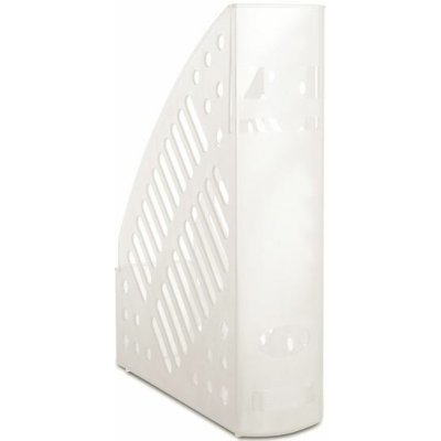 Stojan na časopisy, transparentní, bílý, plastový, 70 mm, DONAU – Sleviste.cz