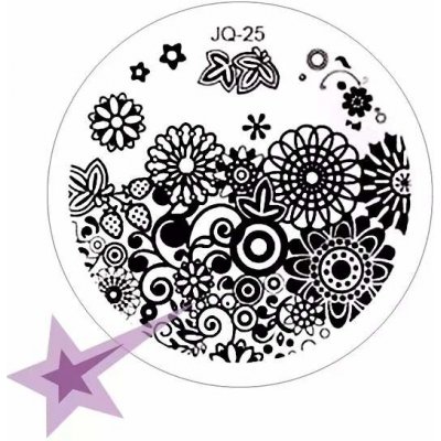 Starnails Razítkovací destička JQ25 Kytičky ornamenty – Zboží Dáma
