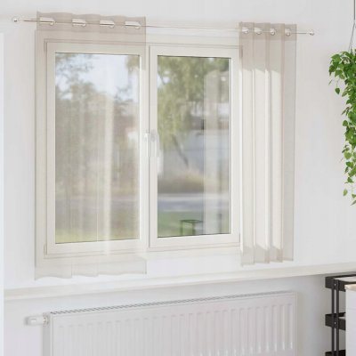 Voálové záclony se závěsy 2 ks pískové 140x175cm Polyester – Hledejceny.cz