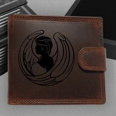 Personalizovaná s tvým jménem nebo monogramem a motivem znamení zvěrokruhu Panna Luxusní peněženka Premium Dante