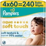 Pampers Dětské čisticí ubrousky, Aqua Soft Touch Baby 4 x 60 ks – Hledejceny.cz