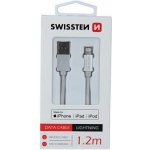 Swissten 71524203 USB 2.0 typ A na Lightning, USB 2.0, zástrčka A - zástrčka Lightning, MFi, opletený, 1,2m, stříbrný – Zbozi.Blesk.cz