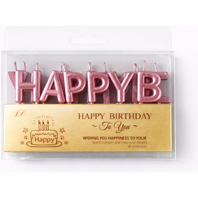 Dortisimo Svíčky Happy Birthday růžovo-zlaté – Zboží Dáma