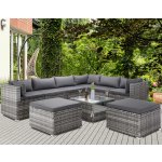 Deuba Zahradní ratanový set XXL šedý/antracit podušky – Sleviste.cz